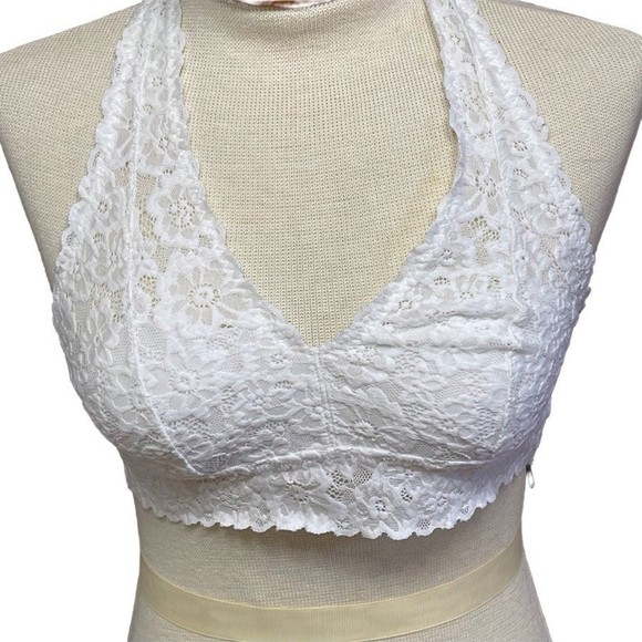 Aerie Woman’s White Lace Floral Chic Lightly Lined Bralette Size Small - Picture 2 of 6